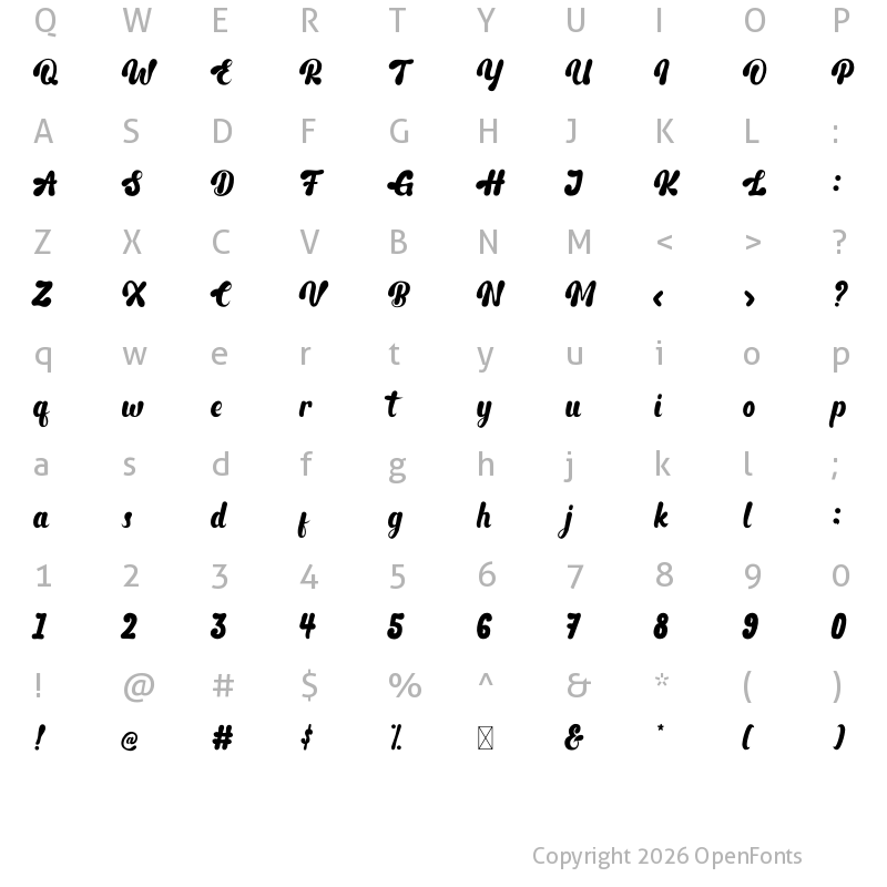 Character Map of Deqboza Regular