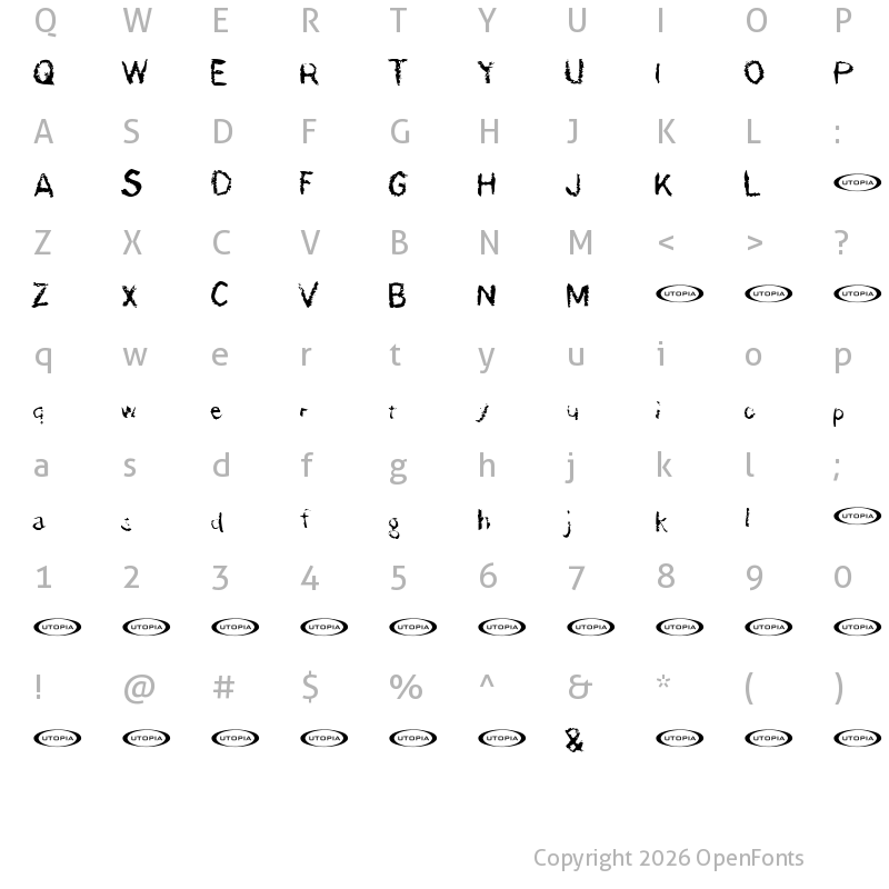 Character Map of der D?monschriftkegel Regular