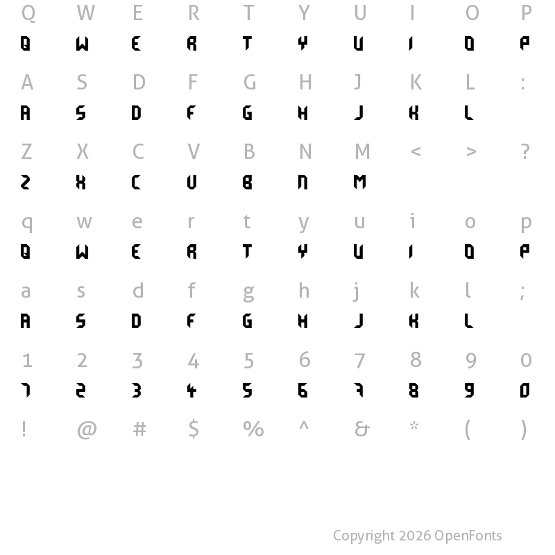 Character Map of derail derail
