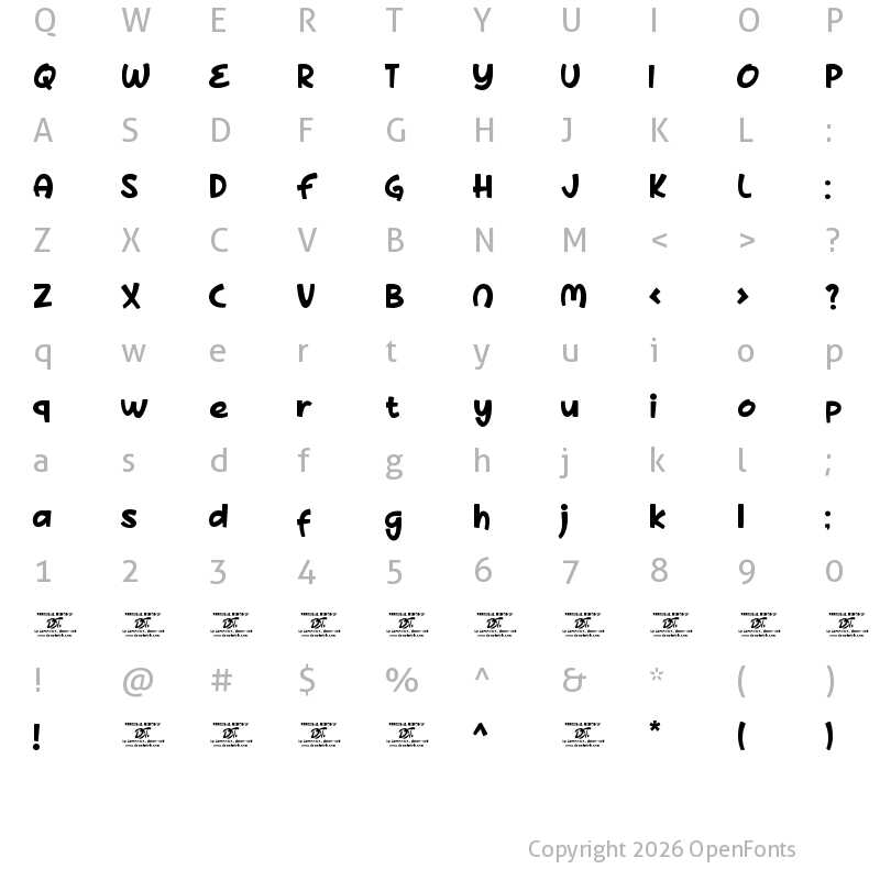 Character Map of Derby Jookes Regular