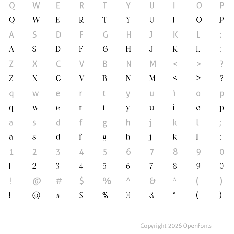 Character Map of Dermagent Regular