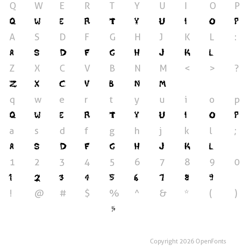 Character Map of DESERT AREA-Q Regular