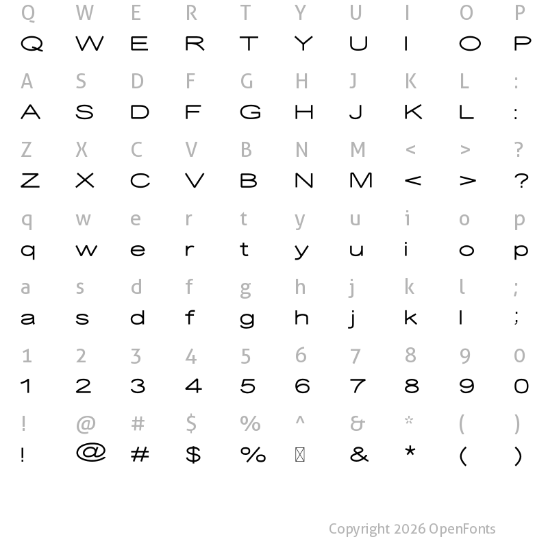 Character Map of Desolator Regular