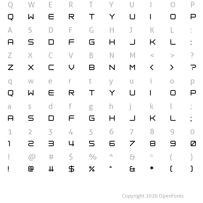 Character Map of Despair Time Straight Regular