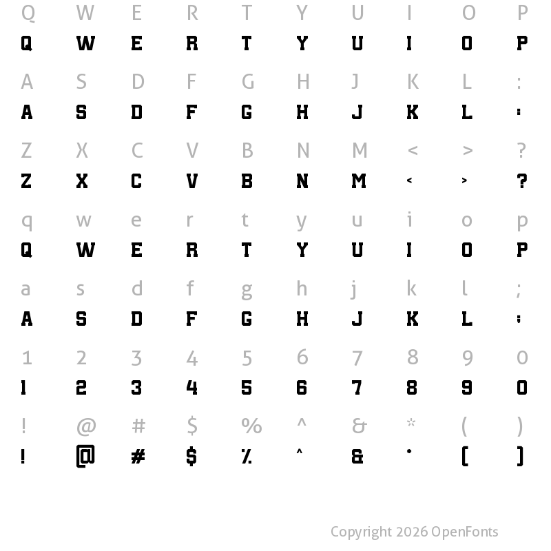 Character Map of DESPORM Regular