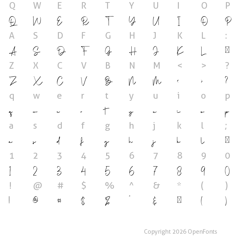 Character Map of Dessthia Regular