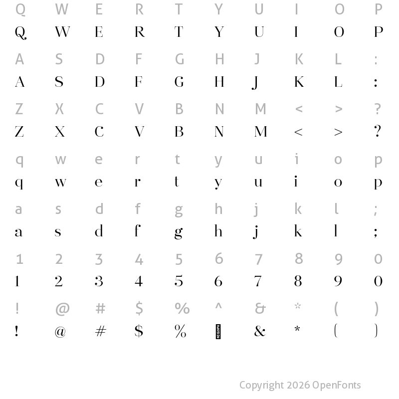 Character Map of Destine_Personal Use Regular