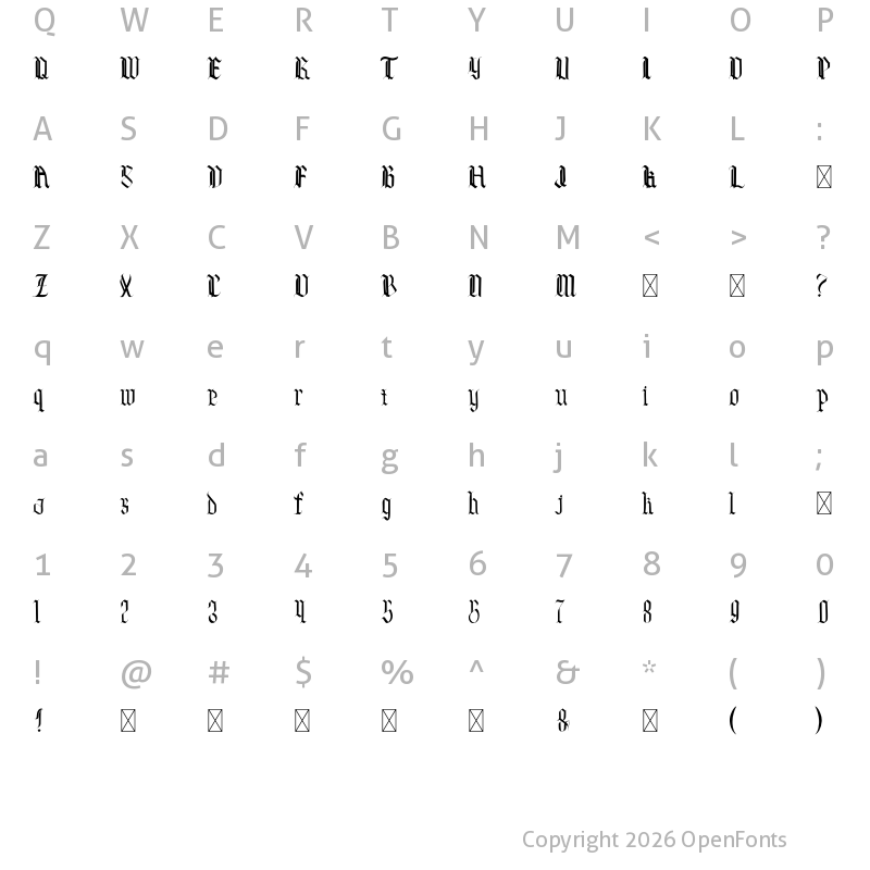 Character Map of DESTROYS Regular