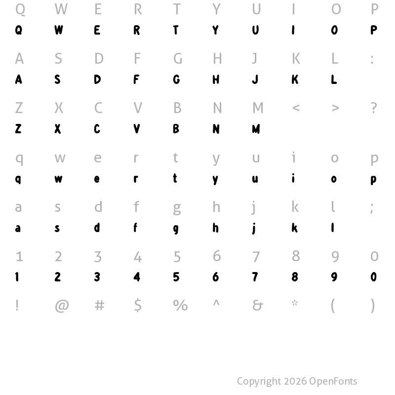 Character Map of detourDork Regular