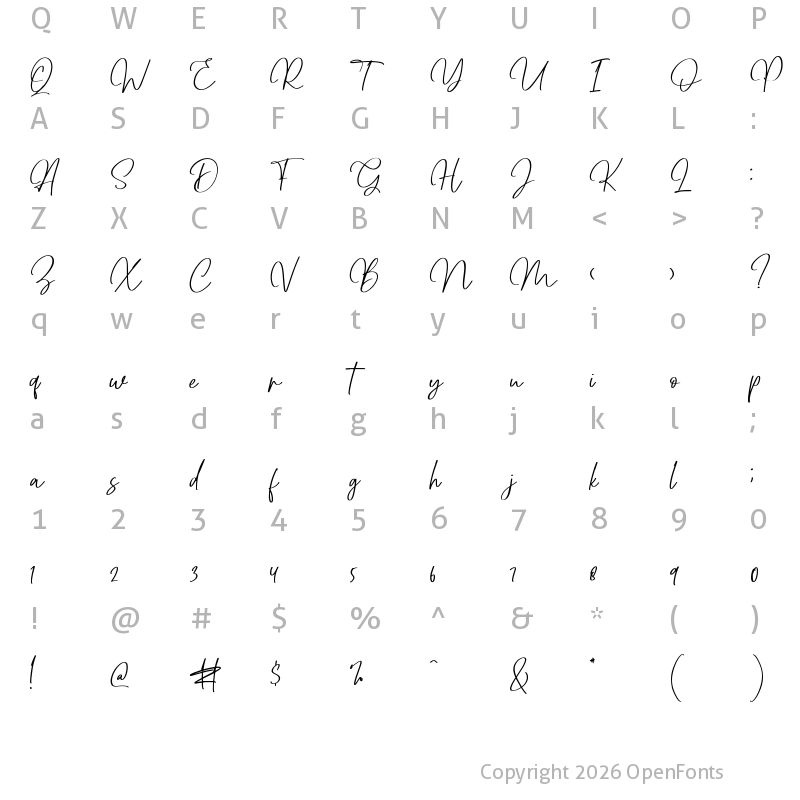 Character Map of Dettreon Smith Regular