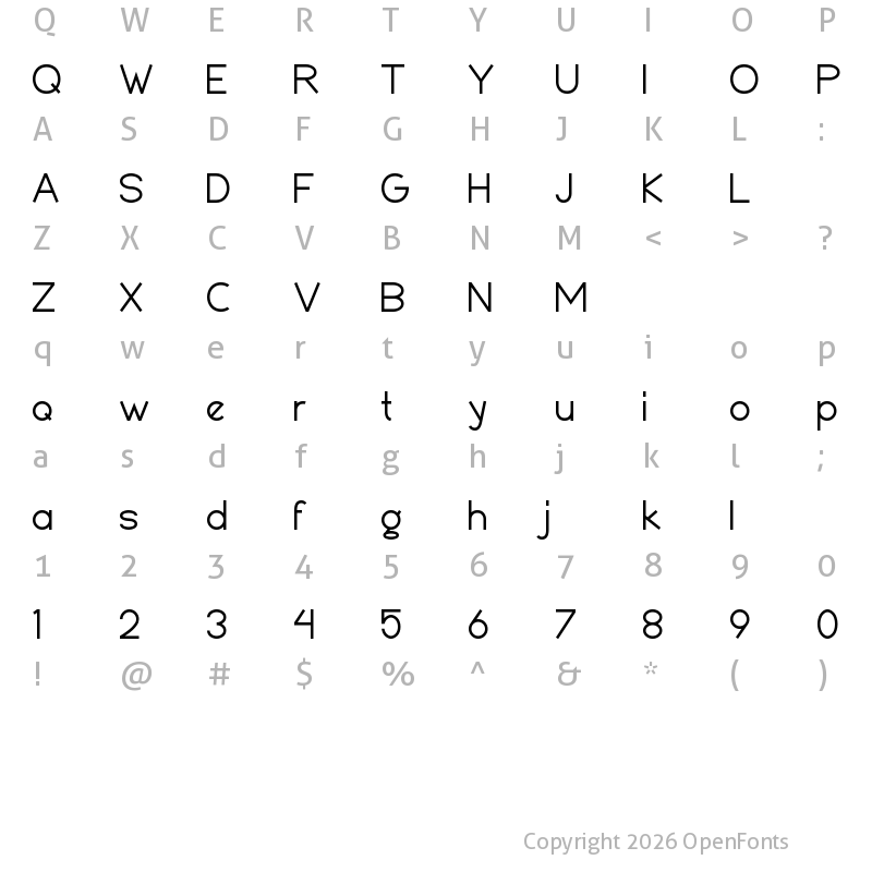 Character Map of Deuglas Regular