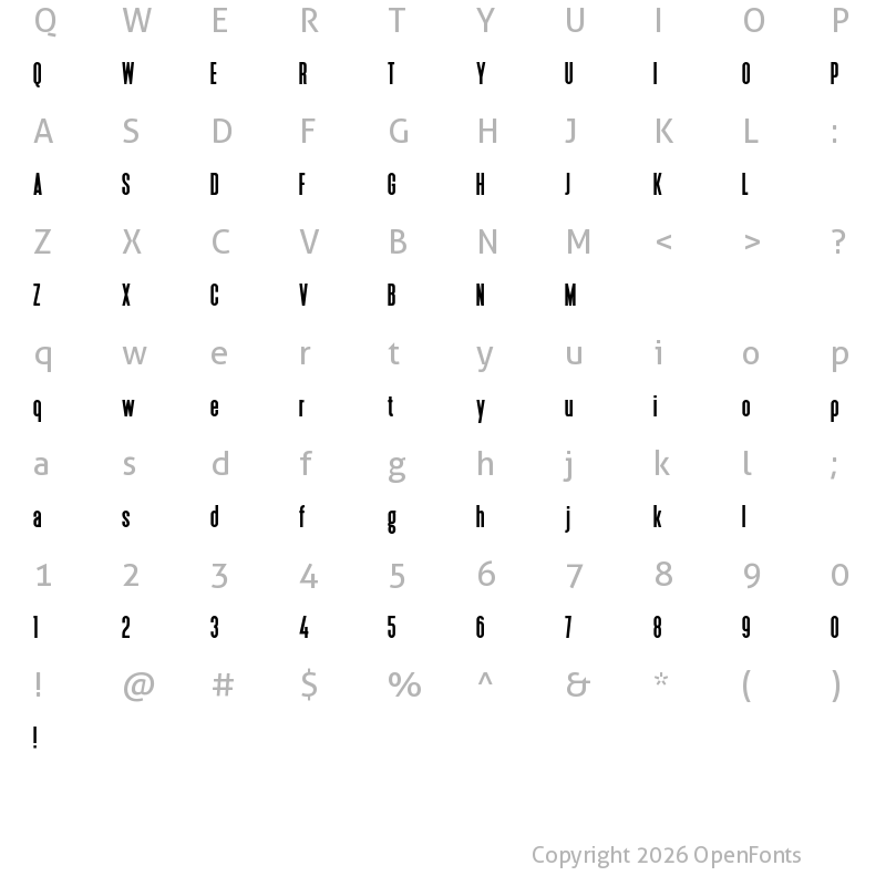 Character Map of Deutschlander 2.0 Regular