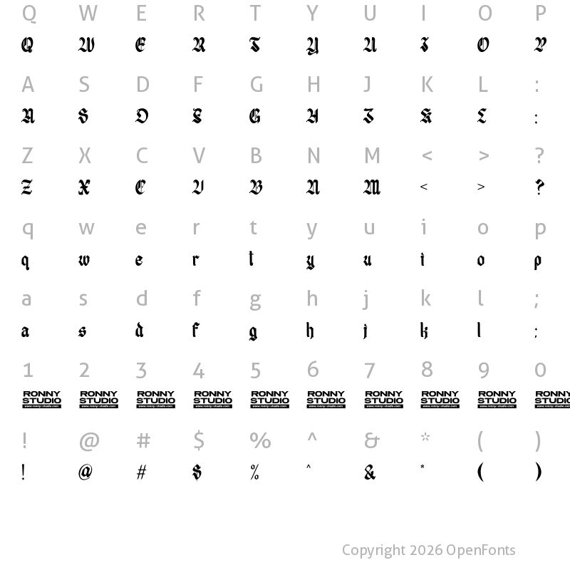 Character Map of Devans Regular