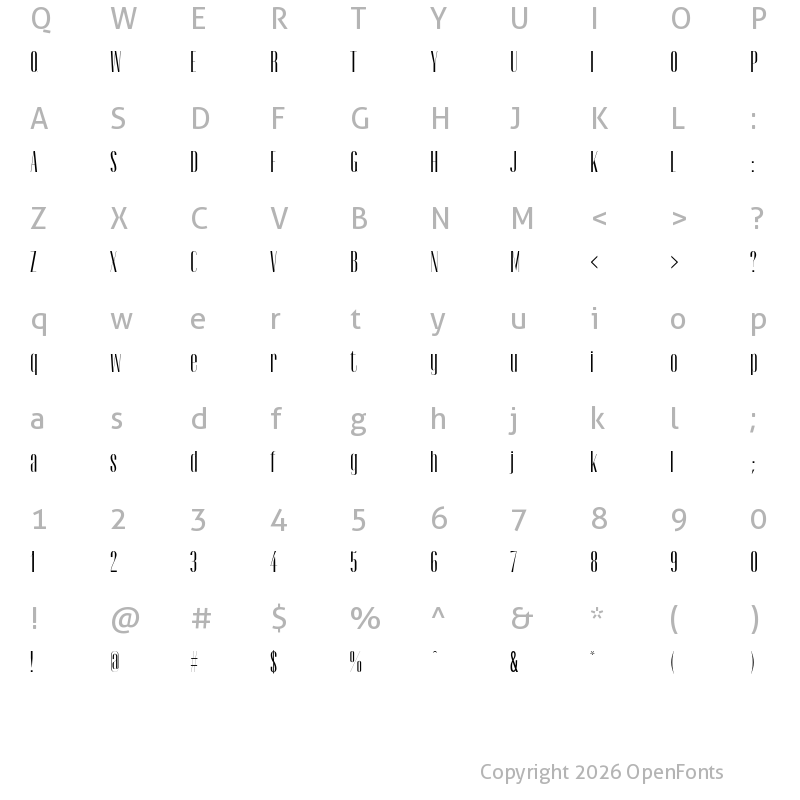 Character Map of Devasia Regular