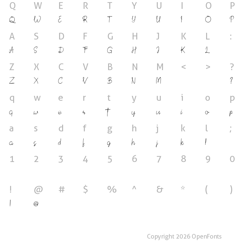 Character Map of Devitaria Regular
