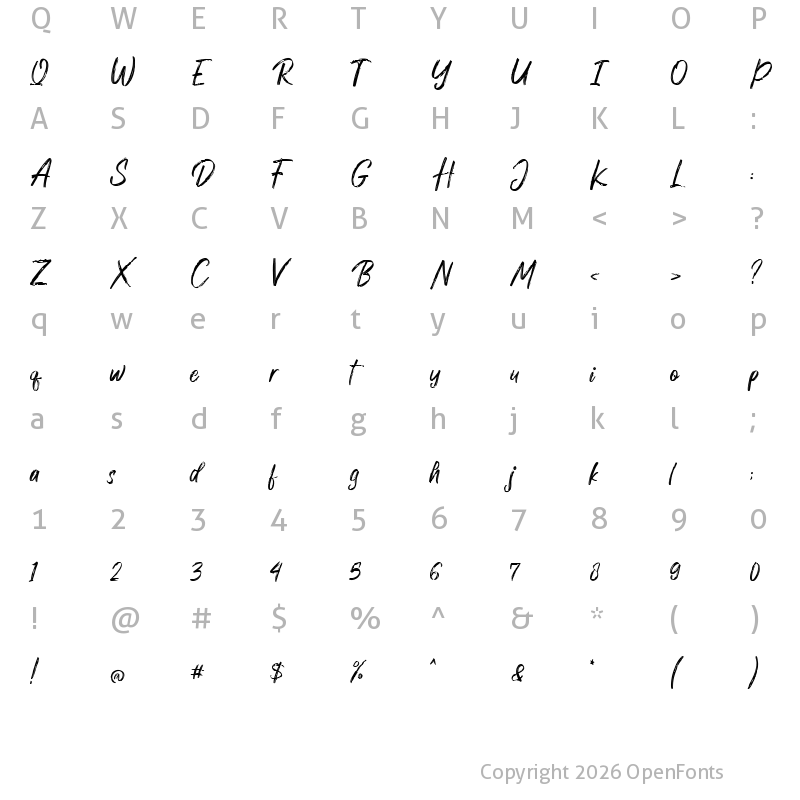 Character Map of Dexotick By Dhan Studio Regular