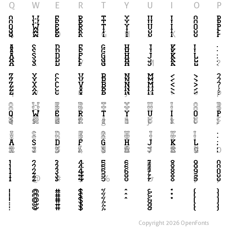 Character Map of Dezire Stacked Bold