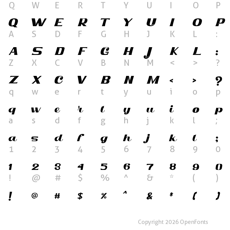 Character Map of Dhaniel Regular