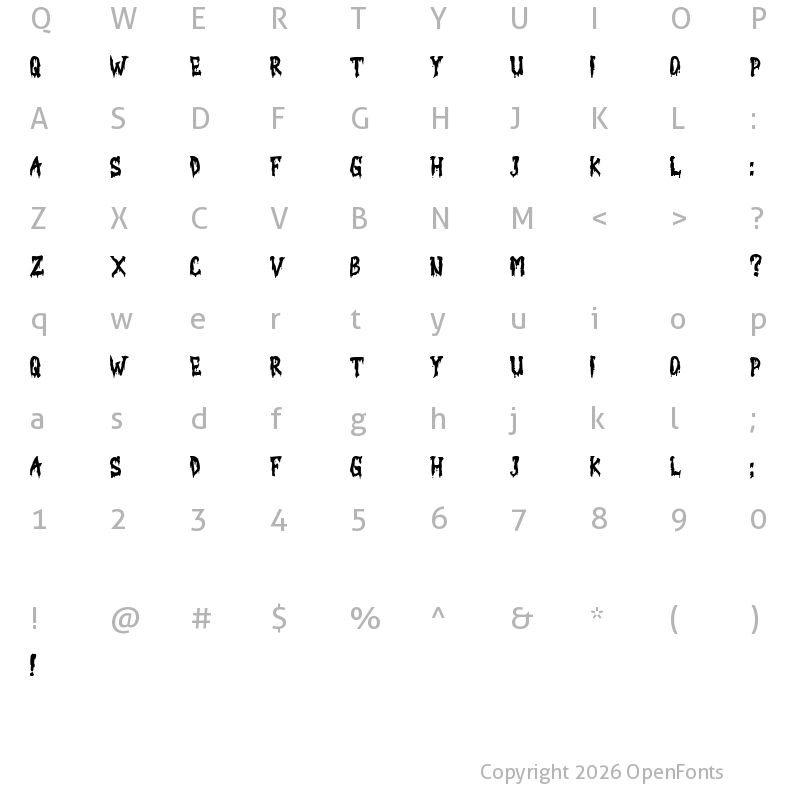 Character Map of DHEMIT Regular