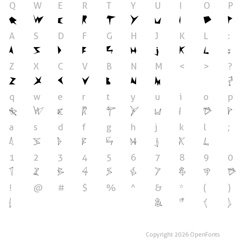 Character Map of diamond d Regular