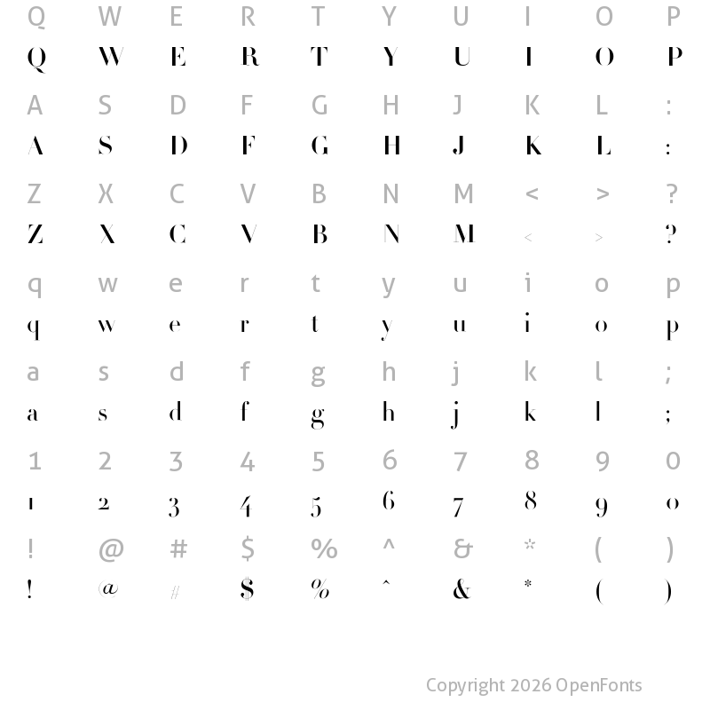 Character Map of Didot Medium