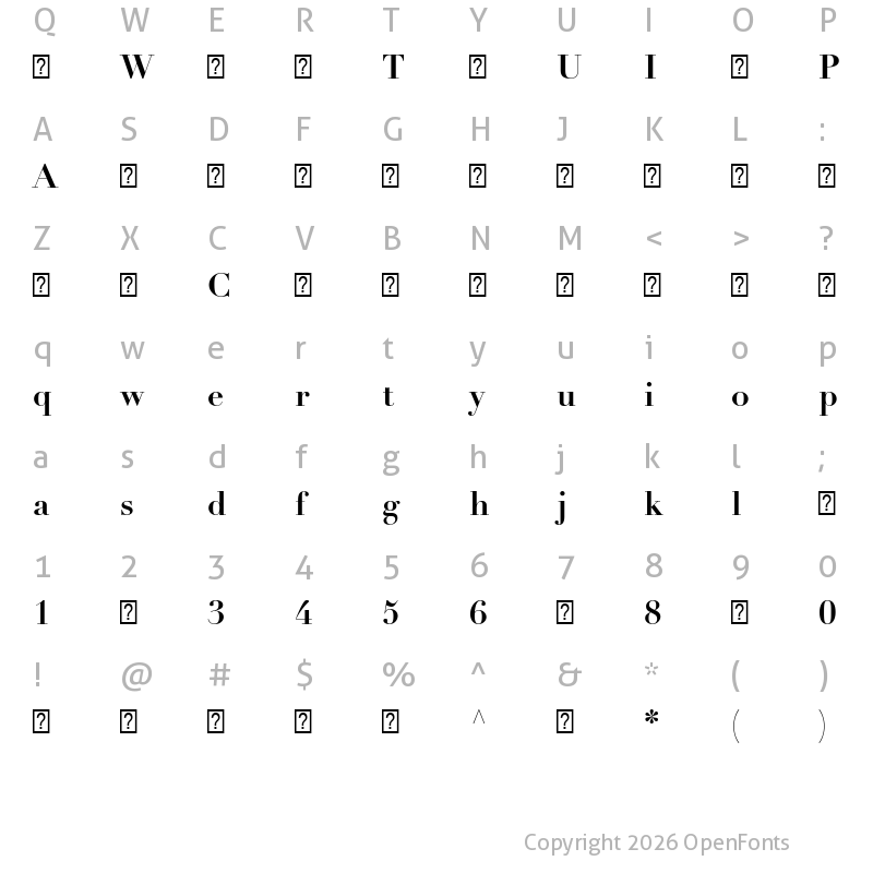 Character Map of DidotLTPro-Bold ?