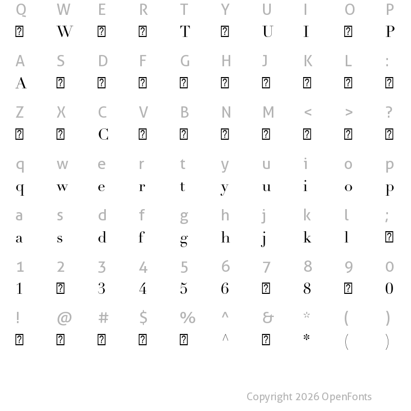 Character Map of DidotLTPro-Roman ?