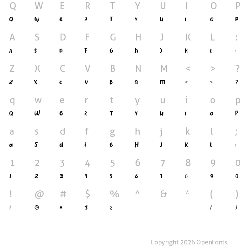 Character Map of Dierja FREE Regular