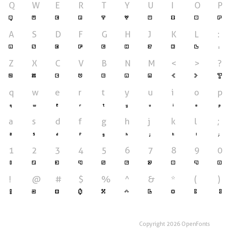 Character Map of Digiffiti Regular