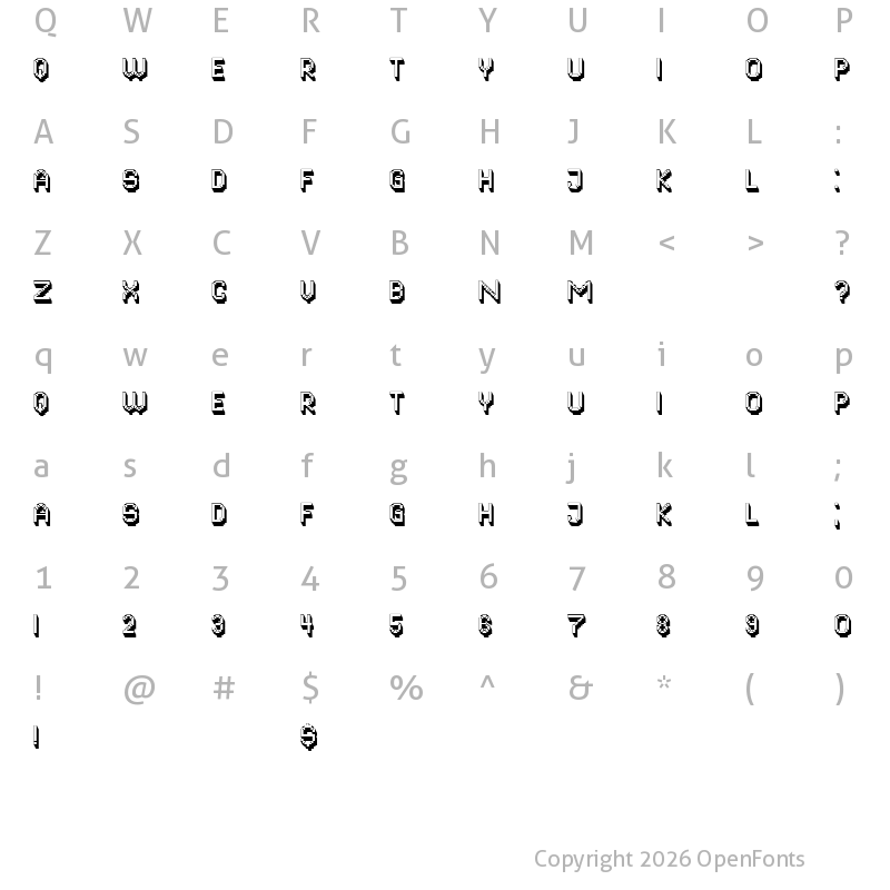 Character Map of Digital Arcade Regular
