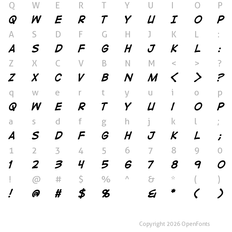 Character Map of DigitalStrip Bold