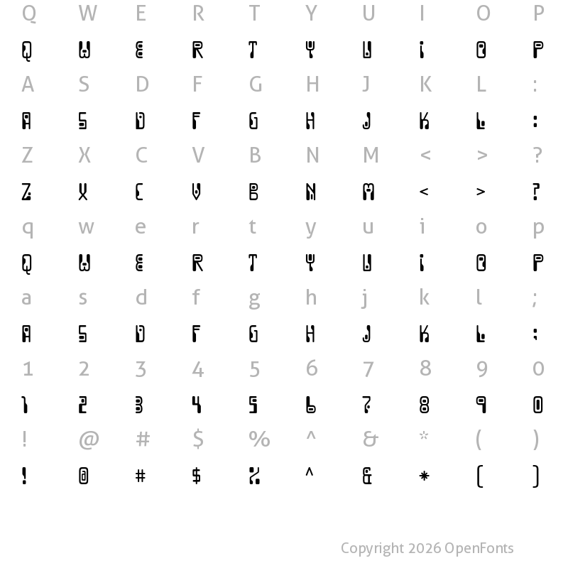 Character Map of Dignity of Labour Regular
