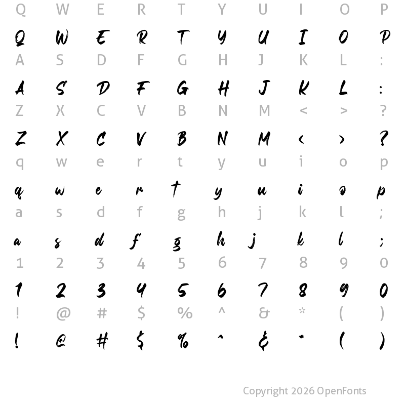 Character Map of Digofetto Regular