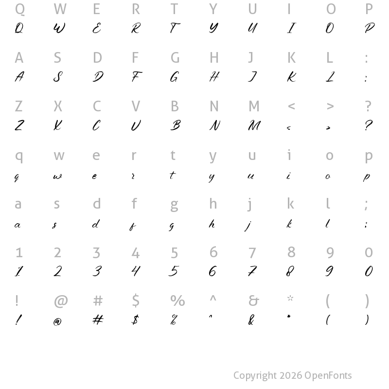 Character Map of Digtos Regular