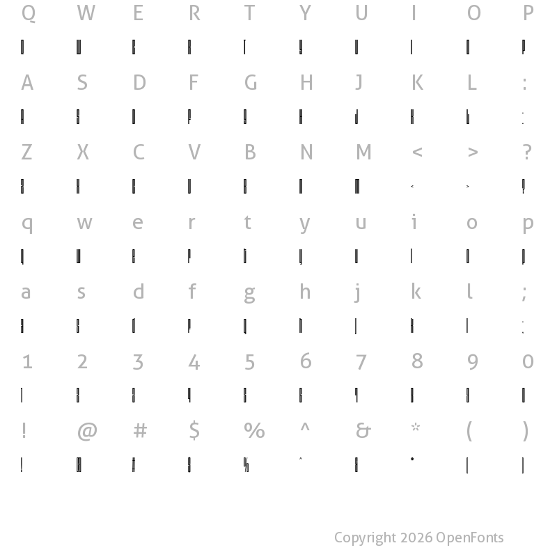Character Map of Dimensions 200R