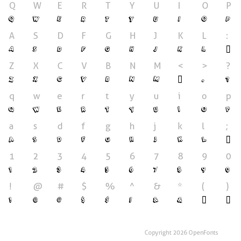 Character Map of DimWitGauche Regular