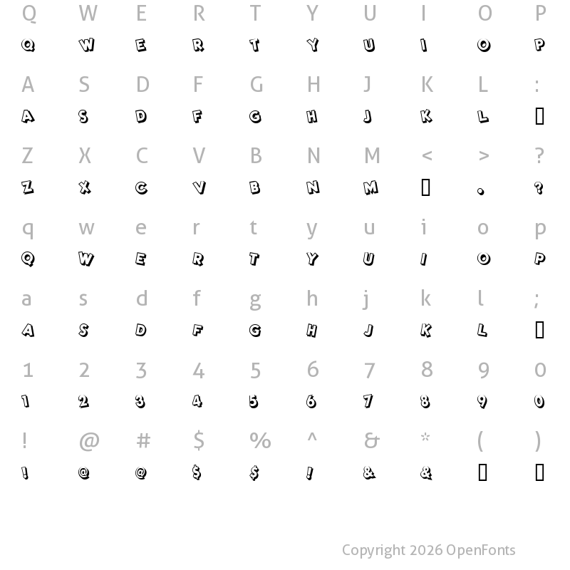 Character Map of DimWitRight Regular