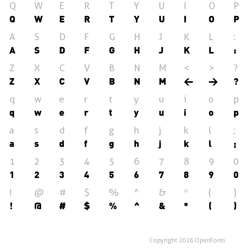 Character Map of DIN Black Regular