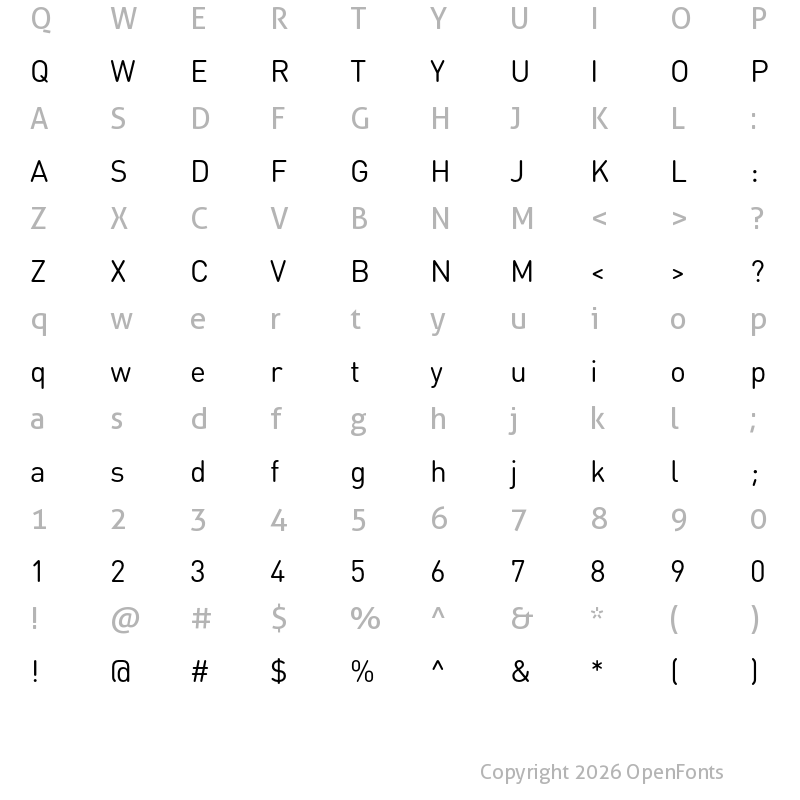 Character Map of DIN Round Pro Regular