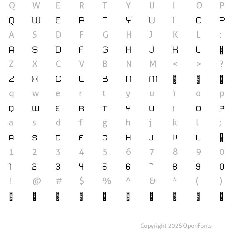 Character Map of Dinamika Light