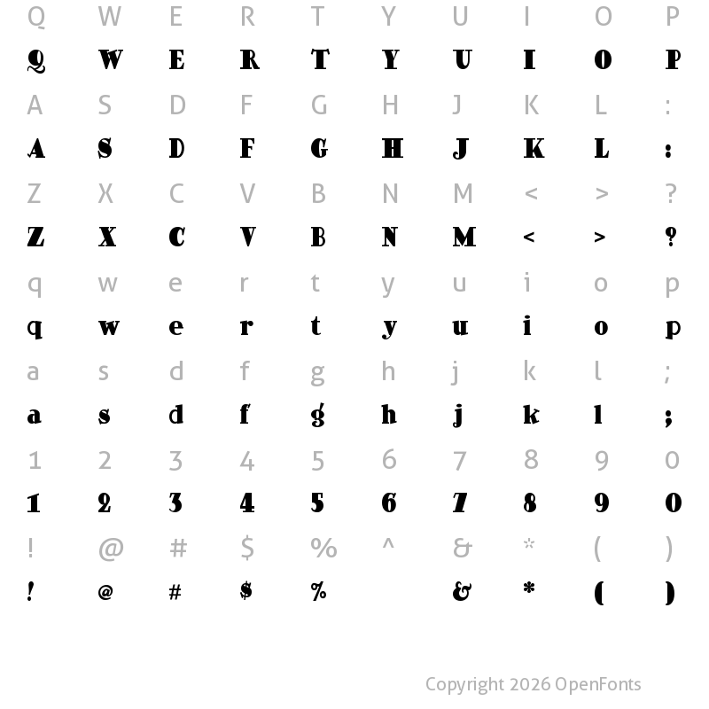 Character Map of Ding Dong Daddyo NF Regular