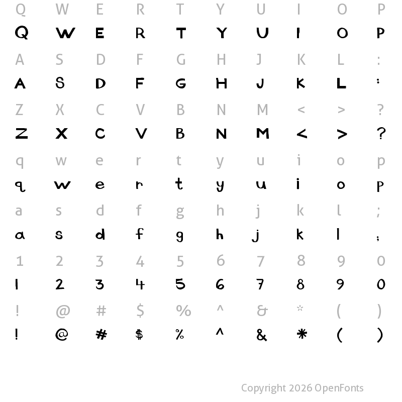 Character Map of dingus Regular