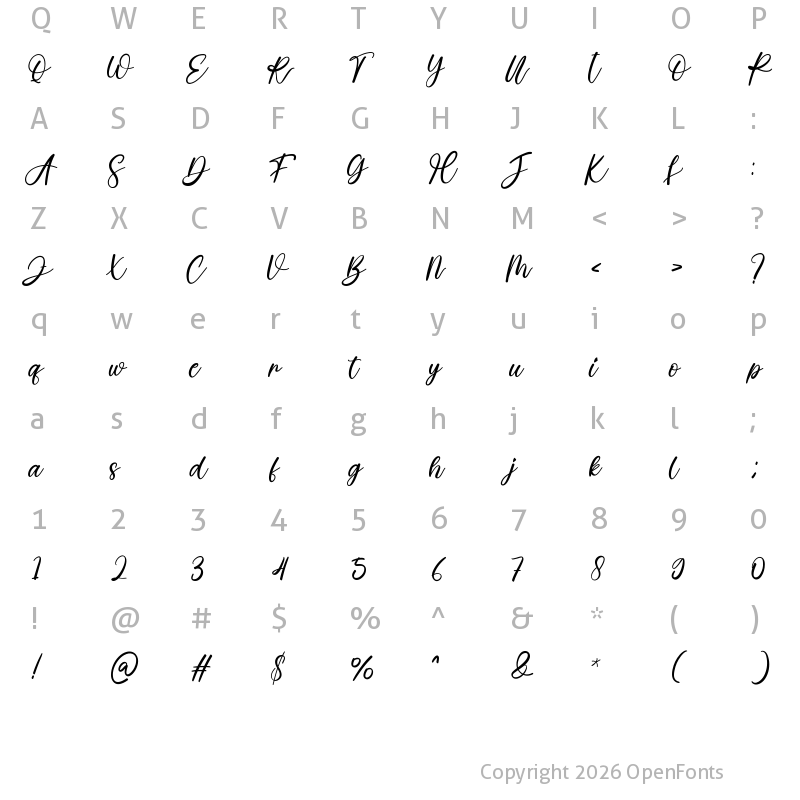 Character Map of Dinner Regular