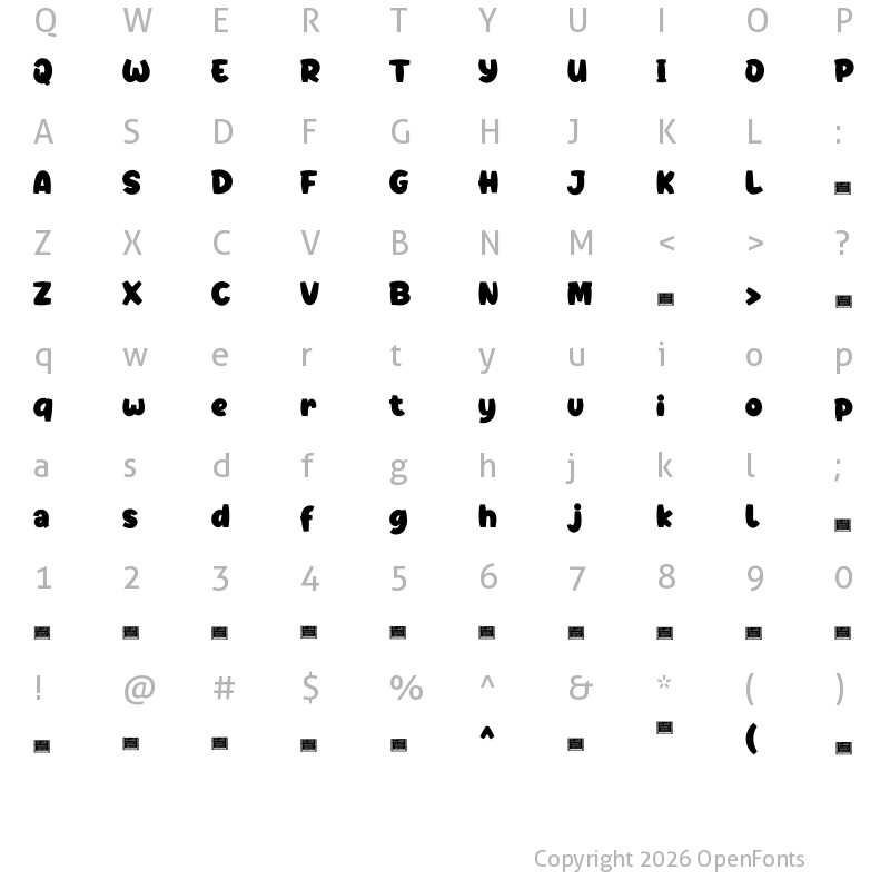Character Map of Dino Jumps Personal Use