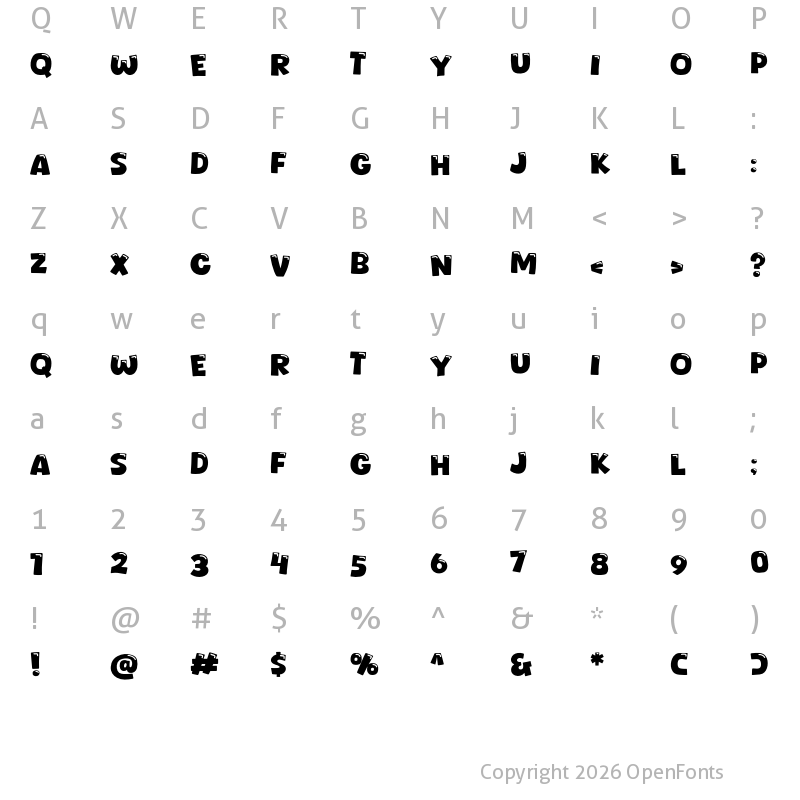 Character Map of Dinofiles Regular