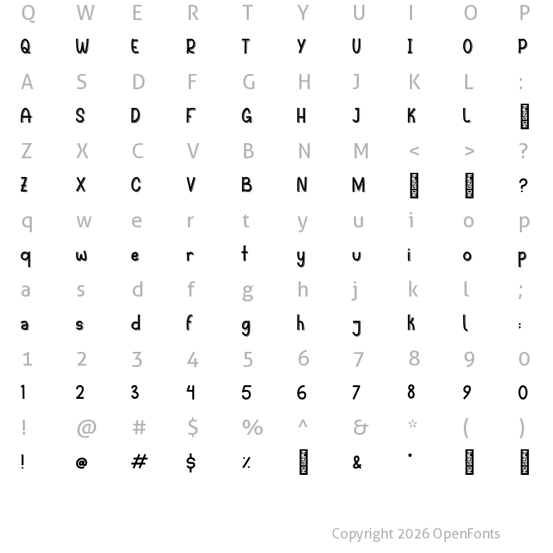 Character Map of Dinoko Layered
