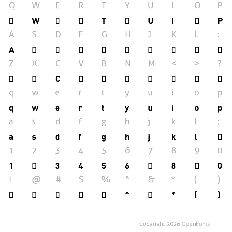 Character Map of DINWXX-Bold ?