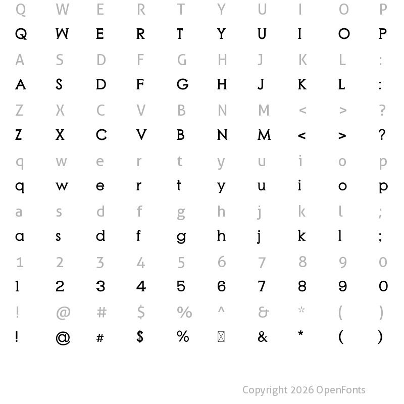 Character Map of Diorama Mudixon Regular