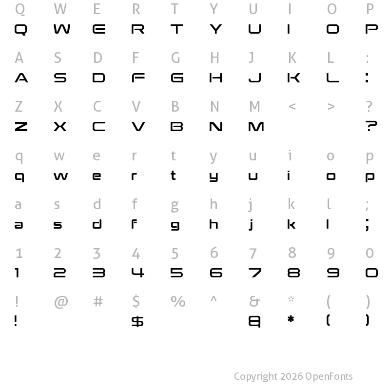 Character Map of Dioropen Regular