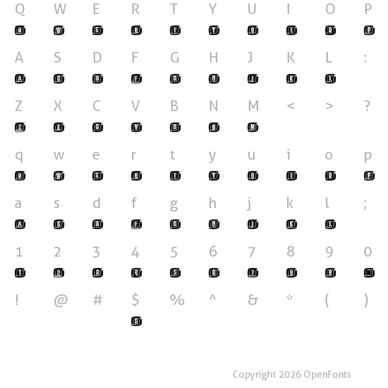 Character Map of Diperas Capitals Regular